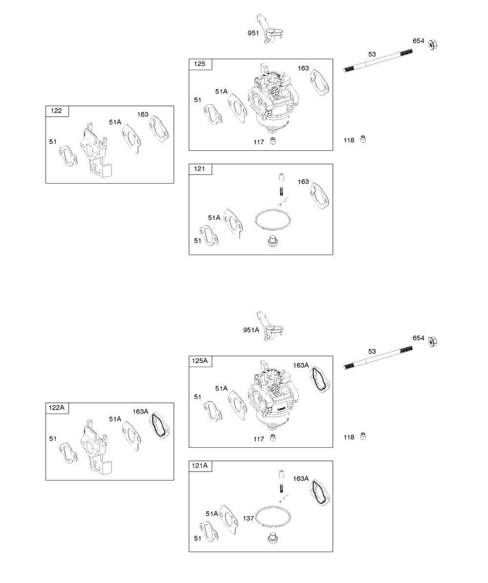 Carburetor Diagram and Parts List for 83132-0019-F1  Briggs and Stratton Engine